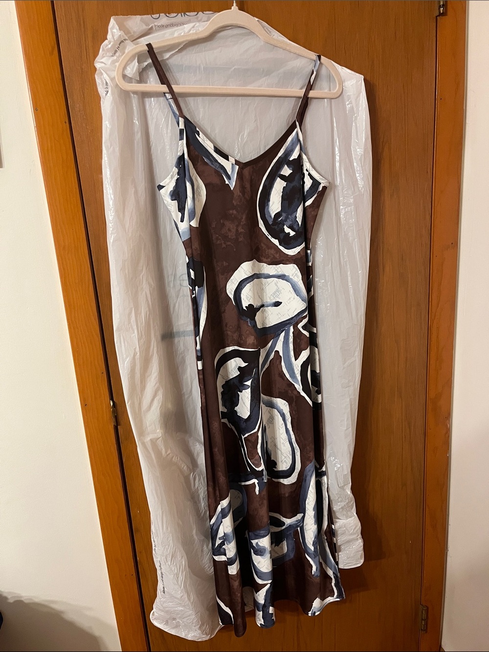 NIC+ZOE Watercolor Vines Slip Dress in Brown Multi